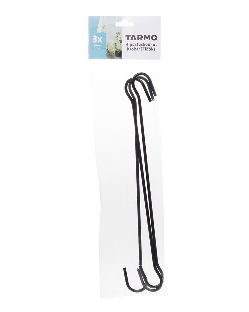 Tarmo ripustuskoukut musta 30 cm 3 kpl